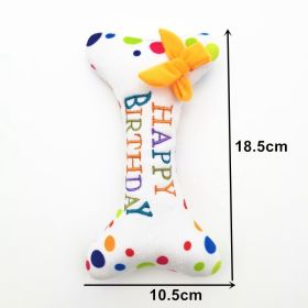 Dog plush toys; pets gnawing bones; sounding toys; teeth cleaning; fun birthday cakes; dog toys; dog gifts - Embroidered bone