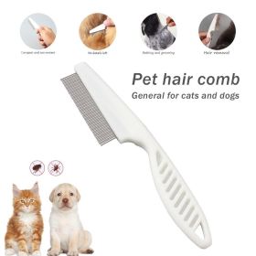 18CM Cat And Dog Supplies Flea Comb Stainless Steel Insect Repellent Brush Pet Care Combs Hair Grooming Portable Tool Fur Removal - White