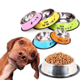 Pet Feeding Bowls Stainless Steel Non-slip Dog Bowl Durable Anti-fall Cat Puppy Feeder For Dogs Teddy Golden Retriever - pink