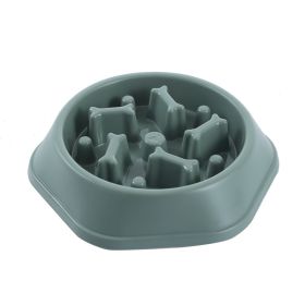 Pet Dog Bowl Dog Slow Feeder Bowl Puppy Cat Slow Eating Dish Bowl Anti-Gulping Food Plate Feeding Dog Cat Food Bowl Pet Supplies - Green