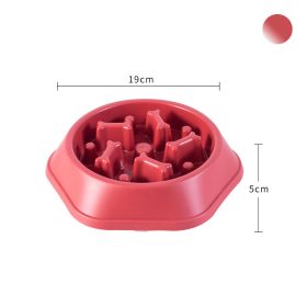 Pet Dog Bowl Dog Slow Feeder Bowl Puppy Cat Slow Eating Dish Bowl Anti-Gulping Food Plate Feeding Dog Cat Food Bowl Pet Supplies - Red