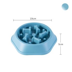 Pet Dog Bowl Dog Slow Feeder Bowl Puppy Cat Slow Eating Dish Bowl Anti-Gulping Food Plate Feeding Dog Cat Food Bowl Pet Supplies - Light blue