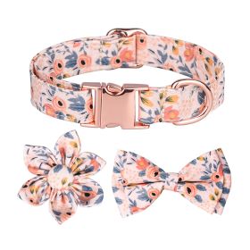 1pc Adjustable Soft Dog Collar With Print Flower Multicolor Cute Patterns - Orange - M