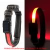 Solar And USB Rechargeable Light Up Pet Collar Waterproof LED Dog & Cat Collars For Night Walking - Red - M