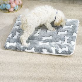 1pc Pet Bed Mat; Thickened Cat And Dog Sleeping Pad; Warm Double-sided Blanket Kennel - L