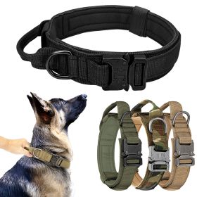 Tactical Pet Collar; Dog Collar With Handle; Military Heavy Duty Dog Collars For Medium Large Dogs - Army Green - L