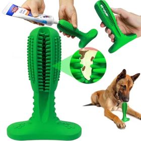 Rubber Dog Chew Toys Dog toothbrush Pet mint Toy Brushing Puppy Teething Brush for Doggy Pets Oral Care Stick for Dog Supplies - Green