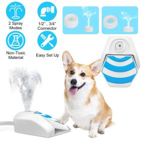 Outdoor Dog Water Fountain Dog Sprinkler Dog Paw Drinking Step on Fountain Dog Toy for Drinking 2 Spray Modes 66in Water Hose - White