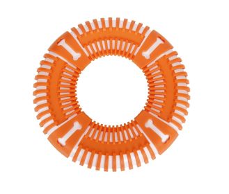 Pet Life Flex Bark Flexible Frisbee Extreme Outdoor Training Durable Fetch Dog Toy - Orange