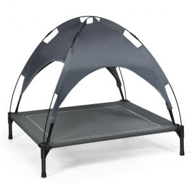 Portable Elevated Outdoor Pet Bed with Removable Canopy Shade - 36in