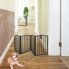 Pet Gate â€šÃ„Ã¬ Dog Gate for Doorways;  Stairs or House â€šÃ„Ã¬ Freestanding;  Folding ;  Dark brown; Arc Wooden - Dark brown