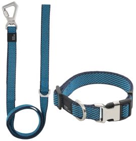 Pet Life 'Escapade' Outdoor Series 2-in-1 Convertible Dog Leash and Collar - Blue - Medium