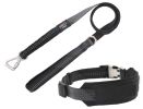 Pet Life 'Geo-prene' 2-in-1 Shock Absorbing Neoprene Padded Reflective Dog Leash and Collar - Black - Large