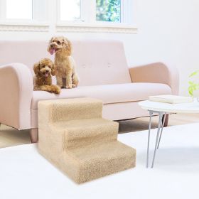 3 Steps Pet Stairs for Dogs and Cats  - beige