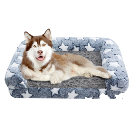 Ultra comfy Dog Bed with Thickened Cushion - Grey star