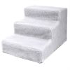 3 Steps Pet Stairs for Dogs and Cats  - white