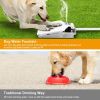 Dog Water Fountain Outdoor Dog Pet Water Dispenser Step-on Activated Sprinkler - White