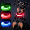 Solar And USB Rechargeable Light Up Pet Collar Waterproof LED Dog & Cat Collars For Night Walking - White - M