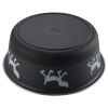 Stainless Steel Pet Bowl with Anti Skid Rubber Base and Dog Design; Gray and Black - as Pic