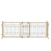 Wood Freestanding Pet Gate;  38"-71" Length Adjustable Dog Gate;  Safety Fence for Stairs Doorways;  Natural - Natural