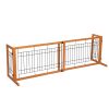 Wood Freestanding Pet Gate, Wood Dog Gate with Adjustable Width 40"-71", Barrier for Stairs Doorways Hallways, Puppy Safety Fenc - orange