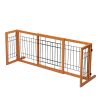 Wood Freestanding Pet Gate, Wood Dog Gate with Adjustable Width 40"-71", Barrier for Stairs Doorways Hallways, Puppy Safety Fenc - orange