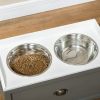 Elevated Dog Bowls Stand with 2 Stainless Steel Bowls - Gray - Pet Supplies