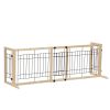 Wood Freestanding Pet Gate;  38"-71" Length Adjustable Dog Gate;  Safety Fence for Stairs Doorways;  Natural - Natural