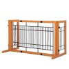 Wood Freestanding Pet Gate, Wood Dog Gate with Adjustable Width 40"-71", Barrier for Stairs Doorways Hallways, Puppy Safety Fenc - orange