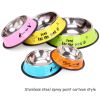 Pet Feeding Bowls Stainless Steel Non-slip Dog Bowl Durable Anti-fall Cat Puppy Feeder For Dogs Teddy Golden Retriever - red