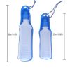 250/500ml Dog Water Bottle Feeder With Bowl Plastic Portable Water Bottle Pets Outdoor Travel Pet Drinking Water Feeder - Blue - 250ML