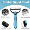 Professional Pet Deshedding Brush 2 Sided Dematting Dog Comb Cat Brush Rake Puppy Grooming Tools Undercoat Shedding Flying Hair - orange - S