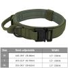 Tactical Pet Collar; Dog Collar With Handle; Military Heavy Duty Dog Collars For Medium Large Dogs - Army Green - L