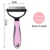 Large Pets Fur Knot Cutter Dog Grooming Shedding Tools Pet Cat Hair Removal Comb Brush Double Sided Pet Products Suppliers - pink