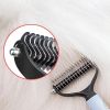 Professional Pet Deshedding Brush 2 Sided Dematting Dog Comb Cat Brush Rake Puppy Grooming Tools Undercoat Shedding Flying Hair - red - L